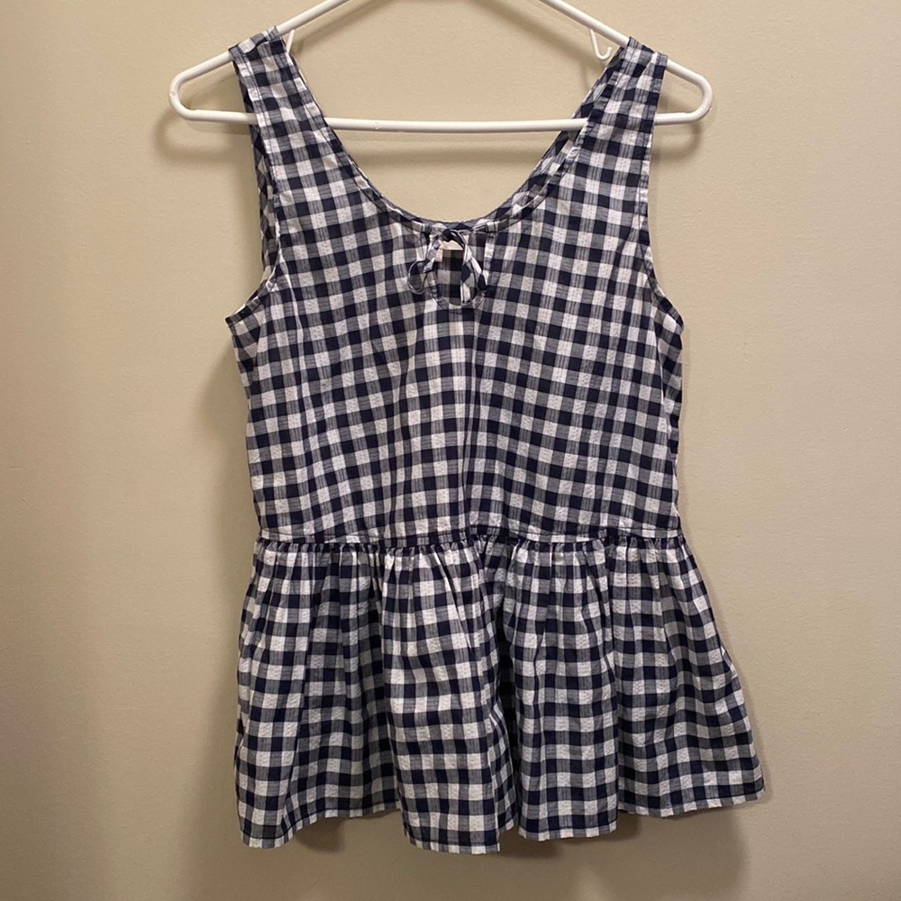 Peplum/gingham tank